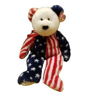 RARE-TY Beanie Buddy - SPANGLE the American Bear 14  inch-